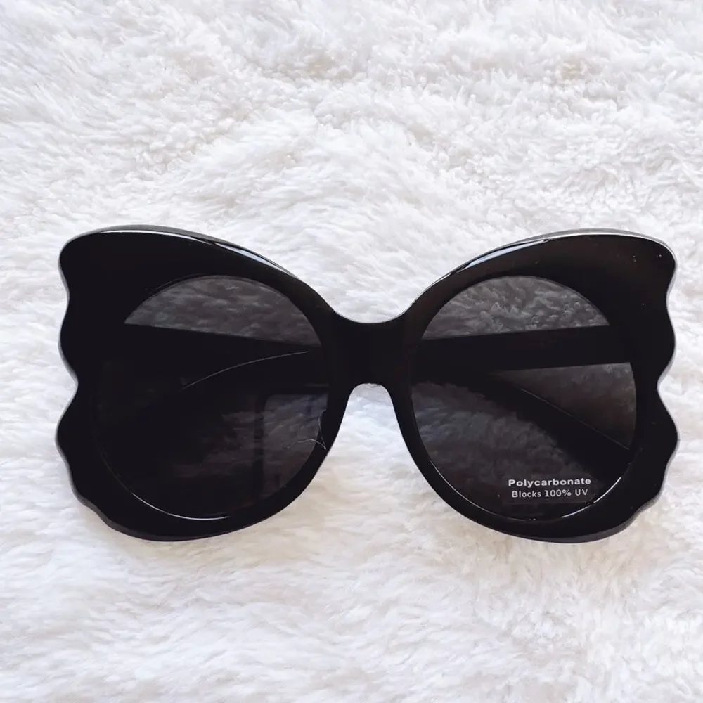 Eliza Black Butterfly-shaped Sunglasses